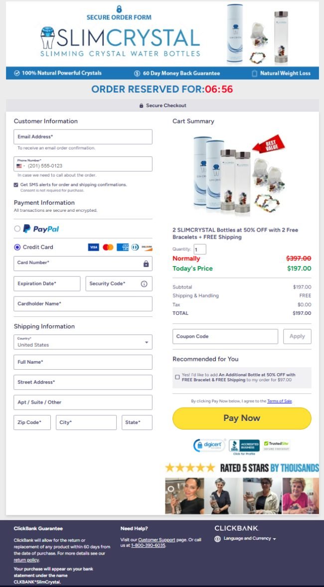 SlimCrystal Official Website Secure Order Page